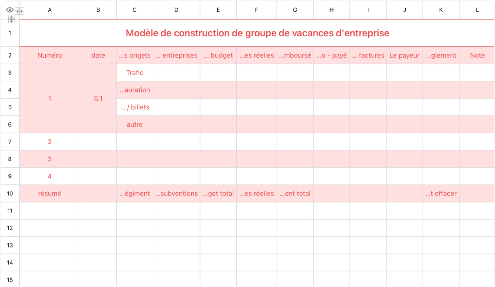 Modèle de construction de groupe de vacances d'entreprise
